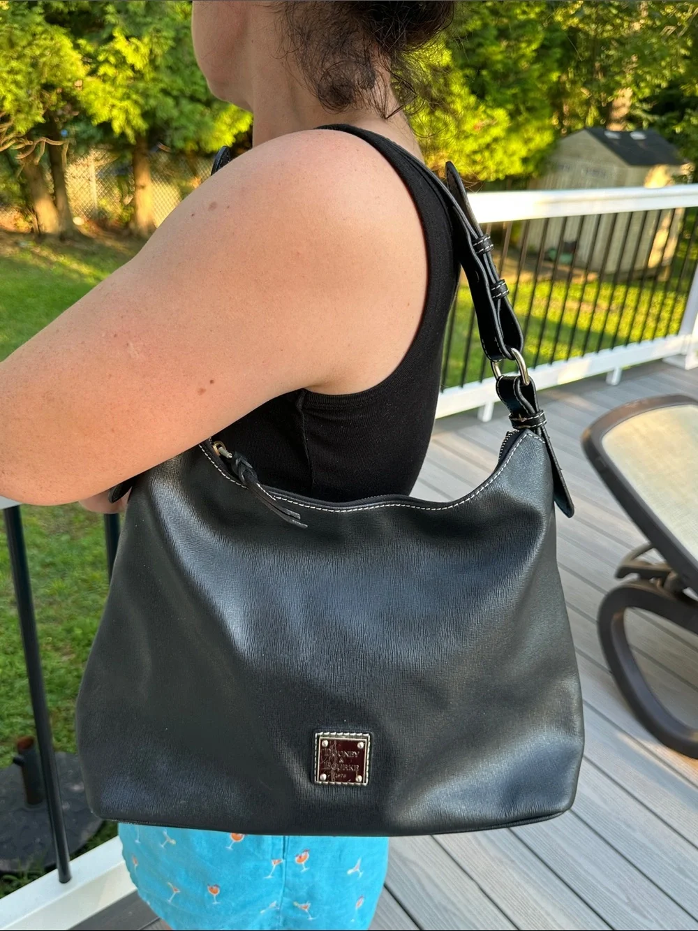 Dooney and Bourke Florentine Hobo Shoulder Bag Black